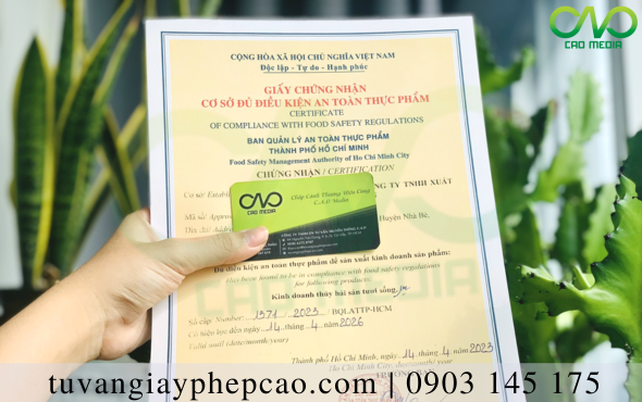 Tìm hiểu dịch vụ đăng ký giấy chứng nhận cơ sở đủ điều kiện an toàn thực phẩm tại CAO Media