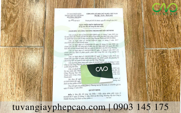 Bổ sung nhà cung cấp trên giấy phép phân phối rượu