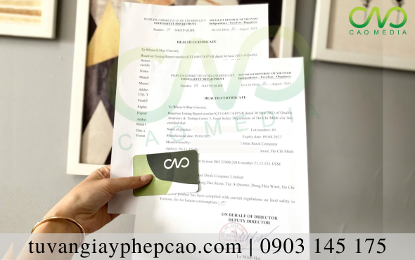 Mẫu giấy chứng nhận Health Certificate mới nhất tại Sở An toàn thực phẩm