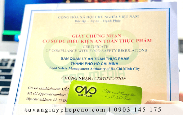 Thủ tục xin giấy phép an toàn thực phẩm cho quán cà phê quận 12