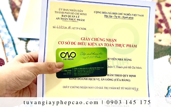 Thủ tục xin giấy phép an toàn thực phẩm cho quán cà phê quận 5