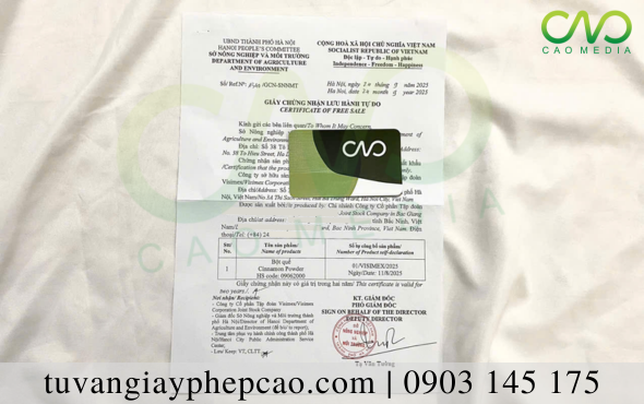 Hướng dẫn xin giấy phép lưu hành tự do CFS tại Hà Nội