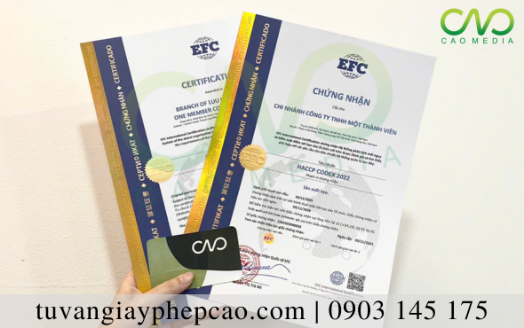 Mẫu giấy chứng nhận HACCP cho cơ sở sản xuất nước trái cây đóng lon